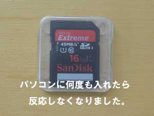 電気屋さんに進められたSDカードSanDisk