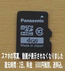 Panasonic　microSDカードに保存の写真、動画が表示されなくなりました。